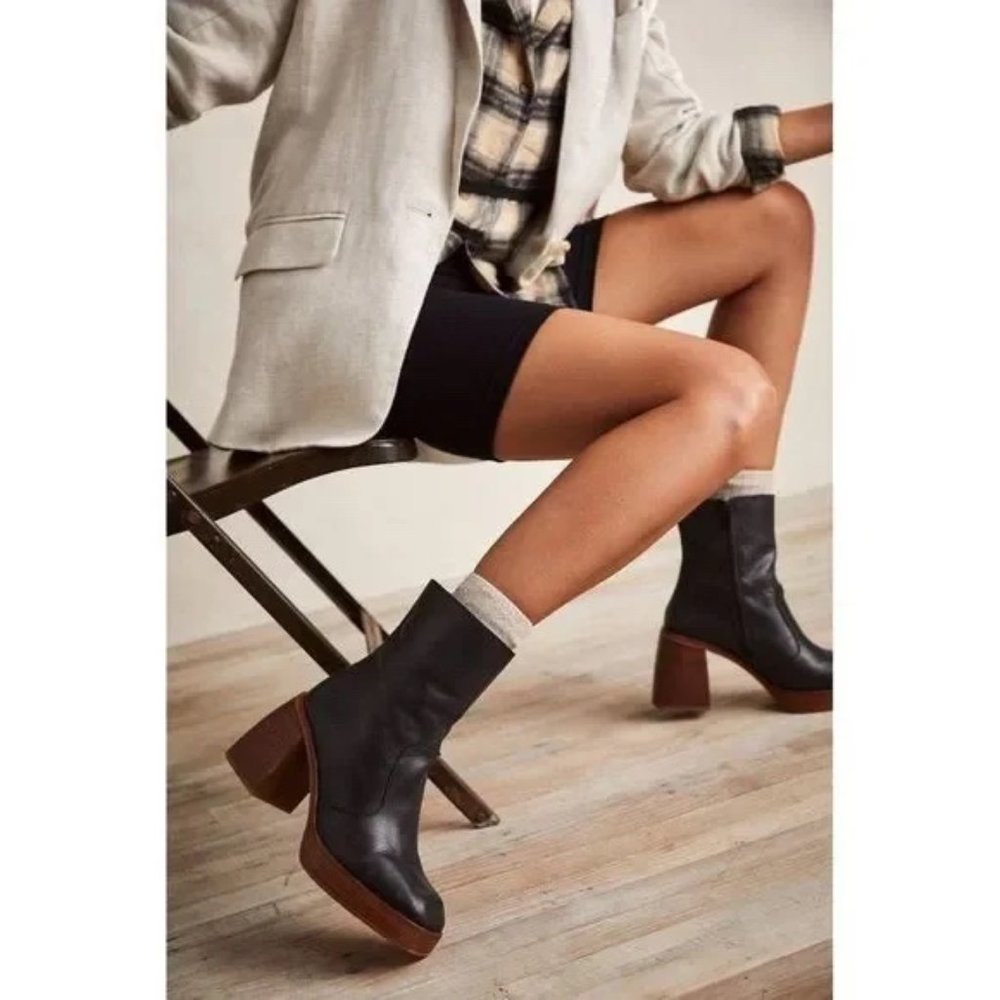 Free People Black Heeled Boots